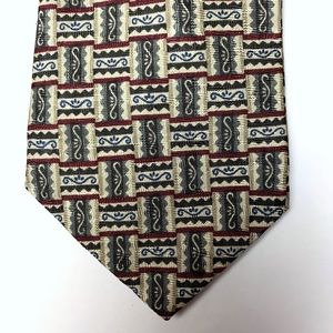 Claiborne men's multicolor patterned silk tie